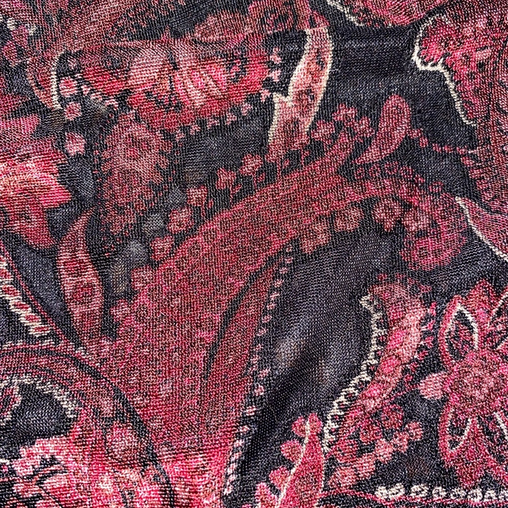 Vintage 90s Lane Bryant Red and Purple Paisley Wrap Style Blouse 18/20 - Picture 3 of 6
